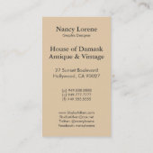 Victoriaans Arabesk, CANTARA Visitekaartje (Achterkant)