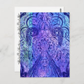 Victoriaans Arabesk, KASBAH - marine & cyaan Briefkaart (Voorkant / Achterkant)