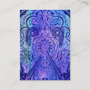 Victoriaans Arabesk, KASBAH - marine & cyaan Visitekaartje