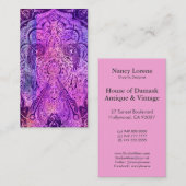 Victoriaans Arabesk, KASBAH - Paars en roze Visitekaartje (Voorkant / Achterkant)