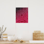Victoriaans Arabesque, IDALIS - Claret Poster (Keuken)