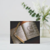 Victoriaans architect's rekenhandleiding en liniaa briefkaart (Staand voorkant)