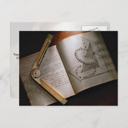 Victoriaans architect's rekenhandleiding en liniaa briefkaart (Voorkant / Achterkant)