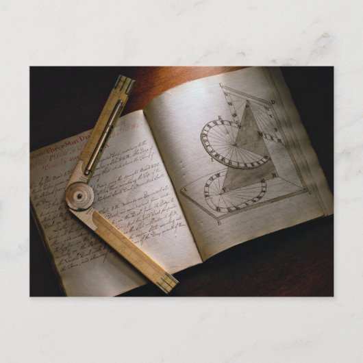 Victoriaans architect's rekenhandleiding en liniaa briefkaart (Voorkant)