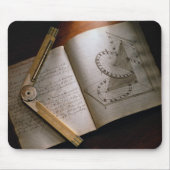 Victoriaans architect's rekenhandleiding en liniaa muismat (Voorkant)