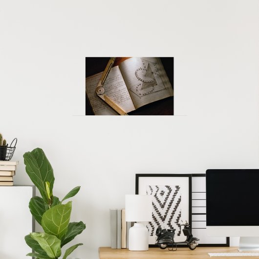 Victoriaans architect's rekenhandleiding en liniaa poster (Thuiskantoor)