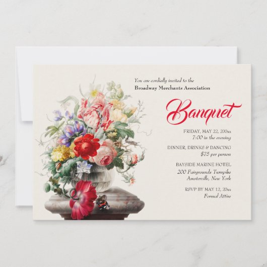 Victoriaans arrangement banketdiner kaart (Voorkant)