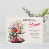 Victoriaans arrangement banketdiner kaart (Staand voorkant)