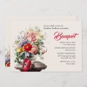 Victoriaans arrangement banketdiner kaart (Voorkant / Achterkant)