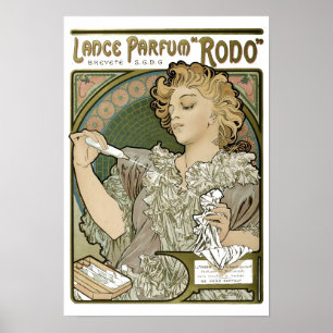 Victoriaans Art Nouveau Alphonse Mucha Perfume Ad Poster