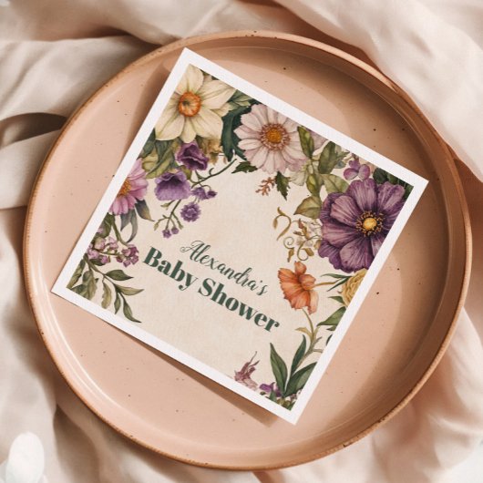 Victoriaans Art Nouveau Baby shower Baby shower Servet