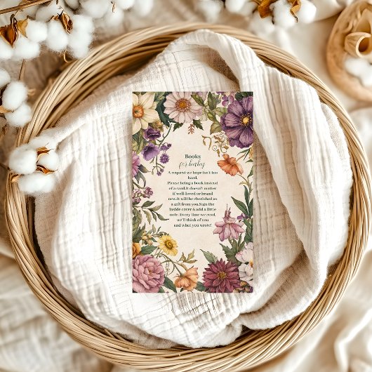 Victoriaans Art Nouveau Baby shower Boeken voor Ba Informatiekaartje