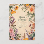 Victoriaans Art Nouveau Baby shower Diapper Raffle Informatiekaartje (Voorkant)