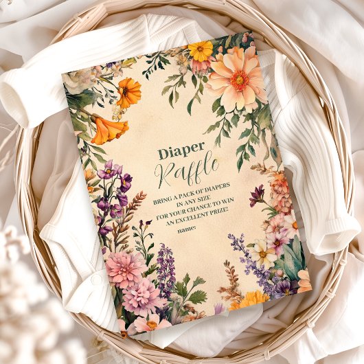 Victoriaans Art Nouveau Baby shower Diapper Raffle Informatiekaartje