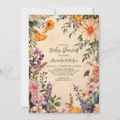 Victoriaans Art Nouveau Baby shower Kaart (Voorkant)