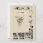  Victoriaans Art Nouveau huwelijksuitnodiging Kaart (Achterkant)