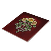 Victoriaans Art  Rozen Antiek taperapport Tegeltje (Zijkant)