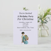 Victoriaans Artiest Lady Painter Palette Verjaarda Kaart (Staand voorkant)