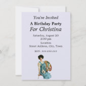 Victoriaans Artiest Lady Painter Palette Verjaarda Kaart (Voorkant)