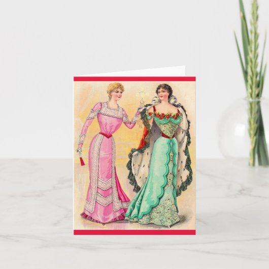 Victoriaans avond draag notitiekaartje (Voorkant)