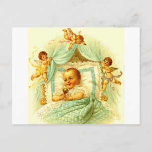 Victoriaans Baby en Cherubs Briefkaart kunst