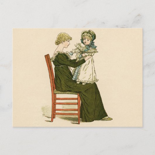 Victoriaans Baby Greenaway-moeder Briefkaart (Voorkant)