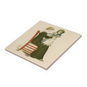 Victoriaans Baby Greenaway-moeder Tegeltje (Zijkant)