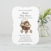 Victoriaans Baby Hedgehog-Baby shower Kaart (Staand voorkant)