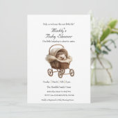 Victoriaans Baby Hedgehog-Baby shower Kaart (Staand voorkant)