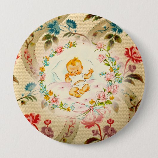 Victoriaans Baby Ronde Button 4,0 Cm (Voorkant)