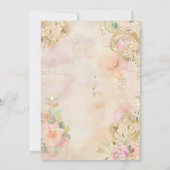 Victoriaans Baby shower Meisje  Uitnodiging (Achterkant)