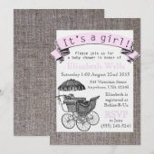  Victoriaans Baby shower uitnodigen Kaart (Voorkant / Achterkant)