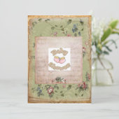 Victoriaans Baby shower Uitnodiging (Staand voorkant)