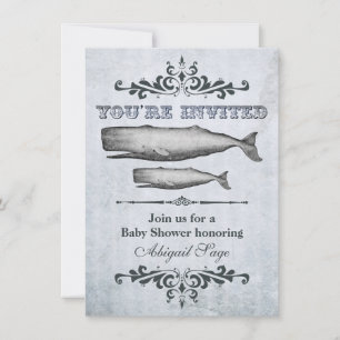 Victoriaans Baby shower voor walvisstrand Kaart