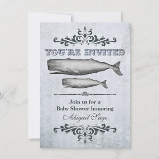 Victoriaans Baby shower voor walvisstrand Kaart