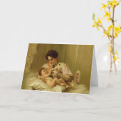 Victoriaans Baby-Wenskaart Kaart (Gele Bloem)