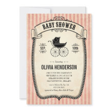 Victoriaans  Babydouche Uitnodigingen voor meisjes