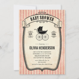 Victoriaans Babydouche Uitnodigingen voor meisjes