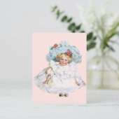  Victoriaans babymeisje Doll, Pet Pasen Feestdagenkaart (Staand voorkant)