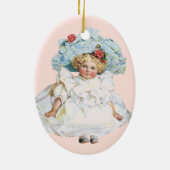Victoriaans babymeisje Doll, Pet Pasen Keramisch Ornament (Achterkant)
