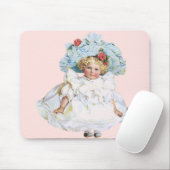  Victoriaans babymeisje Doll, Pet Pasen Muismat (Met muis)