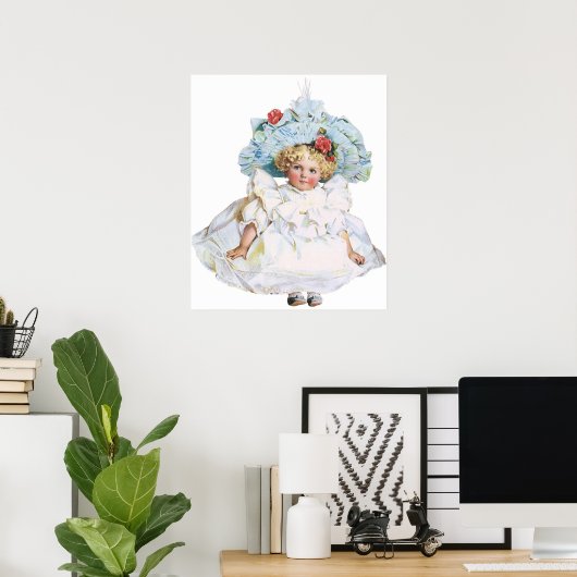  Victoriaans babymeisje Doll, Pet Pasen Poster (Thuiskantoor)