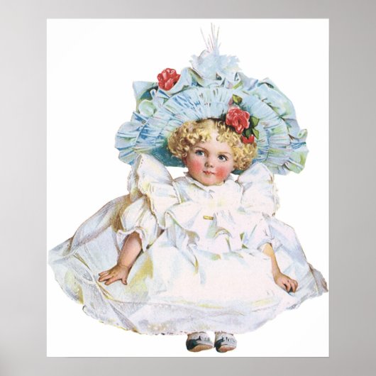  Victoriaans babymeisje Doll, Pet Pasen Poster (Voorkant)
