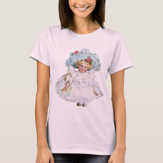  Victoriaans babymeisje Doll, Pet Pasen T-shirt (Voorkant)
