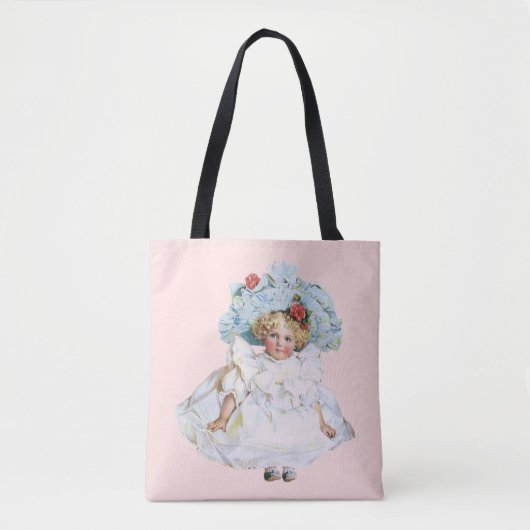  Victoriaans babymeisje Doll, Pet Pasen Tote Bag (Voorkant)