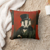 Victoriaans Badger Throw-behuizing Kussen (Deken)