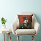 Victoriaans Badger Throw-behuizing Kussen (Stoel)