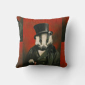 Victoriaans Badger Throw-behuizing Kussen (Achterkant)