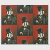 Victoriaans Badger Wrapping Paper Cadeaupapier (Vlak)