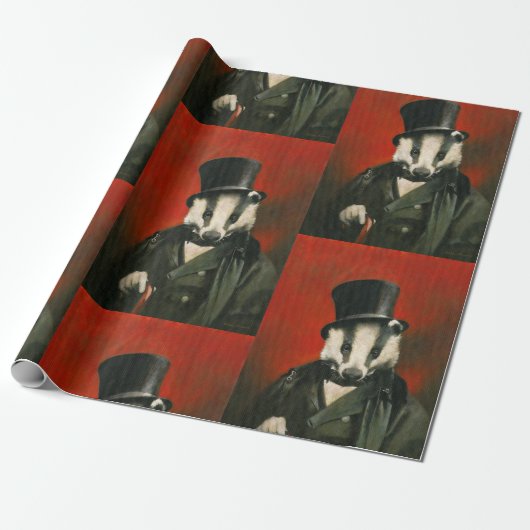 Victoriaans Badger Wrapping Paper Cadeaupapier (Uitgerold)